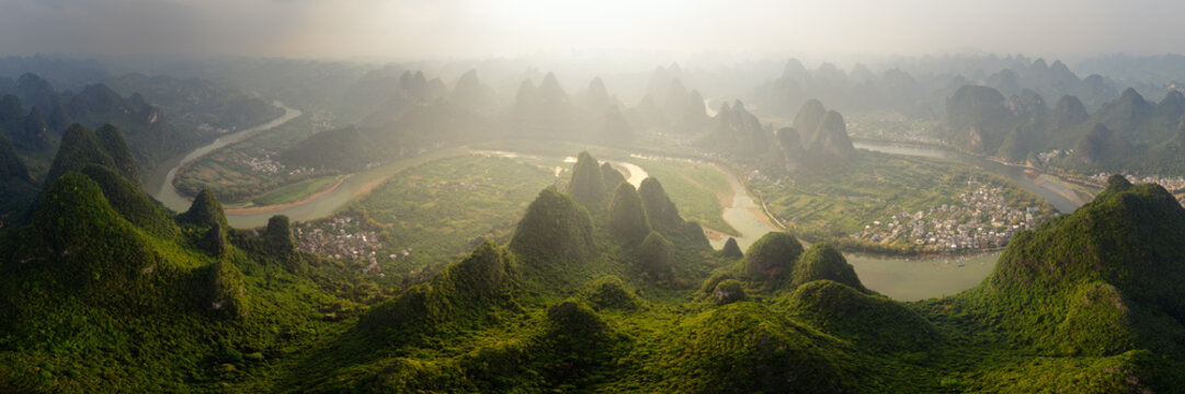 Winding River Li and Green Karst Mountains Xingping Yangshuo China