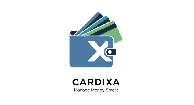 Cardixa logo with wallet and credit cards, symbolizing financial management and smart money solutions