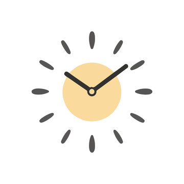 Cute Minimalist Wall Clock Home Timepiece Vector Element