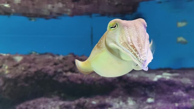 Cuttlefish amazing sea creature in a marine aquarium