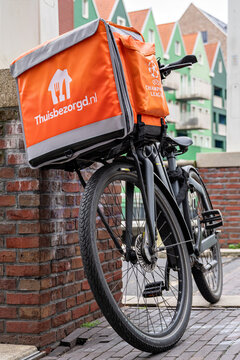 Zaandam, Netherlands - June 7, 2026: Thuisbezorgd.nl delivery bicycle