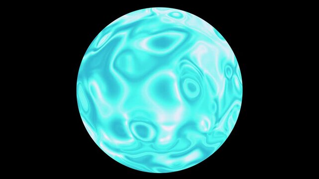 Blue glowing ball animation. VFX effects magic sphere. Mysterious blue magic ball for video