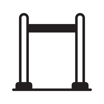 Easy to edit glyph icon displaying pull up bar workout equipment.