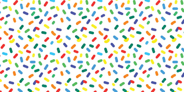 Colorful sugar sprinkles pattern for birthday cake topping and dessert decoration background