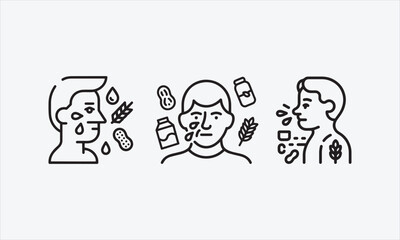 Obraz premium Rubber Cement for Bicycle Tire Patching and Repair. line art icon set vector illustration