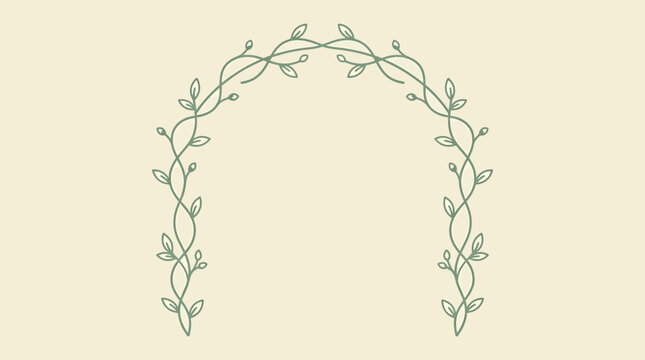Hand drawn floral arch frame, botanical wedding invitation border, elegant vine wreath element, decorative nature element, vector illustration transparent background