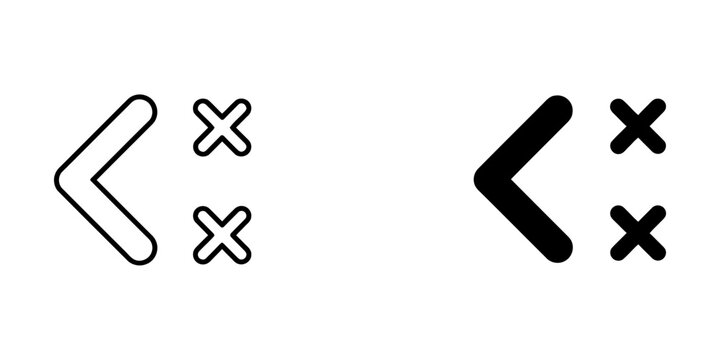 Coding syntax brackets and close symbols icon set with brackets development software engineering programming function computer interface