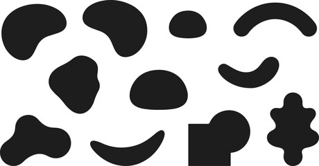 Fototapeta premium Black shapes on white background