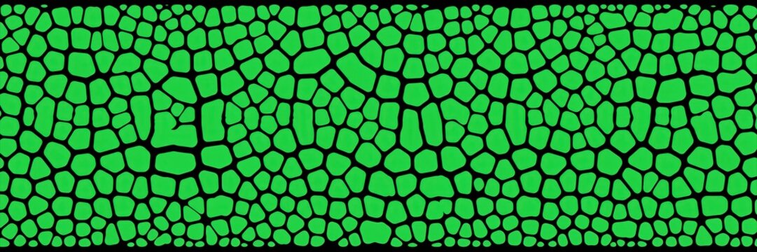 Seamless pattern of green crocodile or snake skin texture, reptile scales background