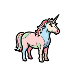 Fototapeta premium Cute Cartoon Unicorn Illustration with Pastel Colors.
