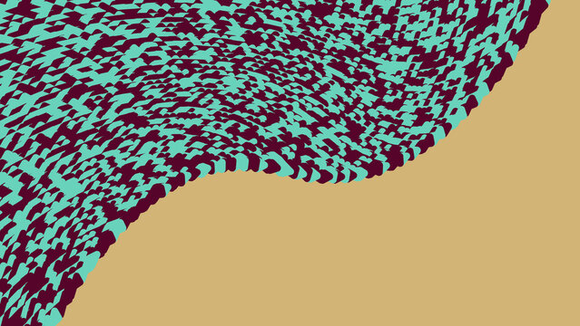Abstract wavy texture with mint and dark red pattern