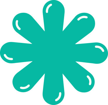  Turquoise starburst shape graphic element with starburst asterisk turquoise minimalist decorative highlight illustration isolated geometry stylized creative