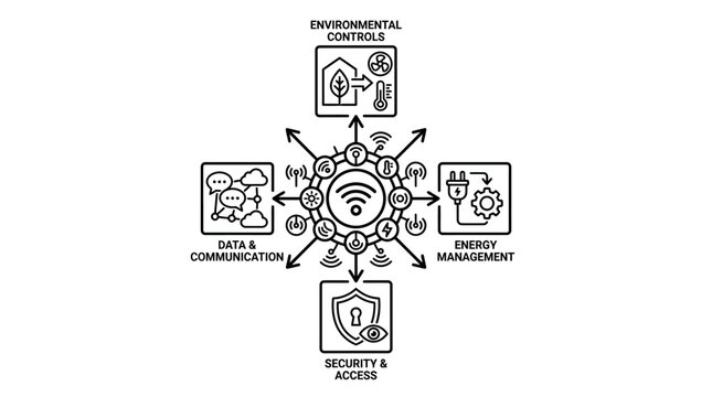 Environmental controls and smart technology management icon.