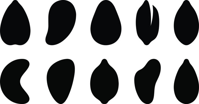 Black leaf shapes on white background