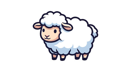 Obraz premium Cute cartoon sheep illustration.