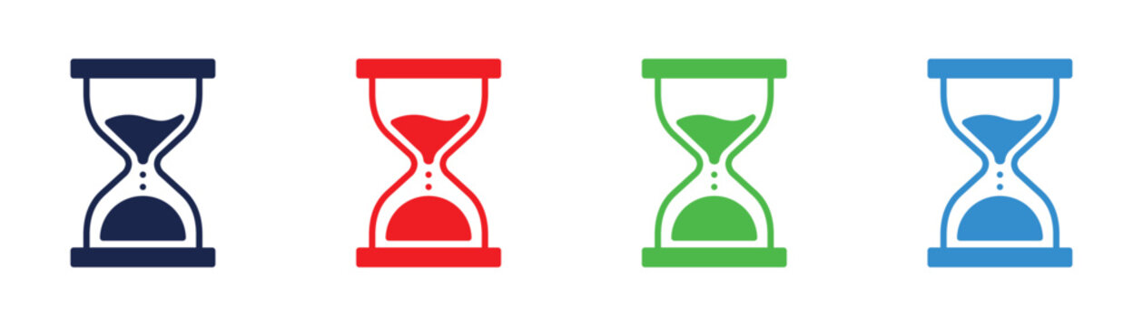 Vector hourglass icons in different colors