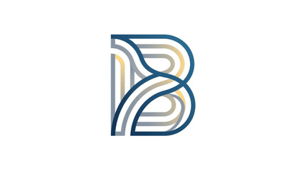 Abstract B Letter Logo Design with Intersecting Lines. © Franky