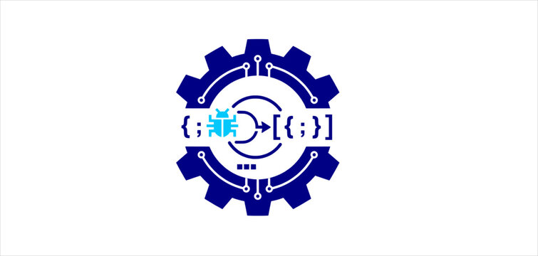 Software debugging icon. Code optimization outline symbol