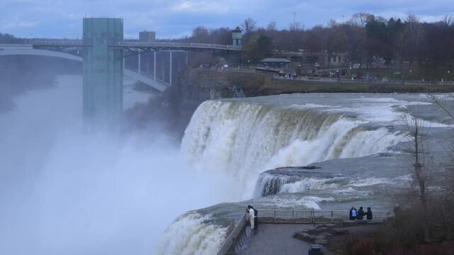 Niagara Falls, USA: This image features the American Falls and Bridal Veil Falls located within Niagara Falls State Park in New York.