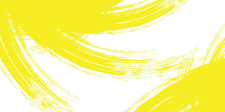 Circle brush stroke vector isolated on white background. yellow enso zen circle brush stroke.For stamp,seal, ink and paintbrush design template. Sun grunge hand drawn circle shape, vector illustration