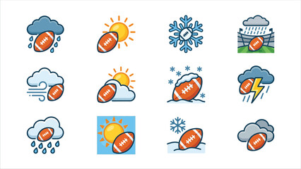 Fototapeta premium American football players experience varied weather conditions on the field c 97