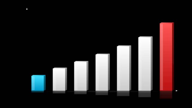 Colored 3D Bar Chart Animation &ndash; Three Dimensional Data Visualization Motion Graphics