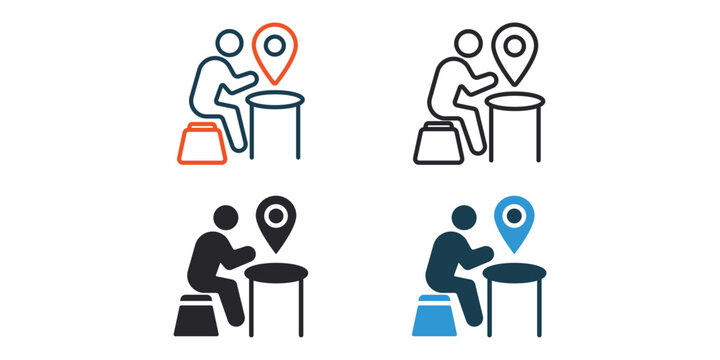 test center icons outline and Flat Style,transparent background