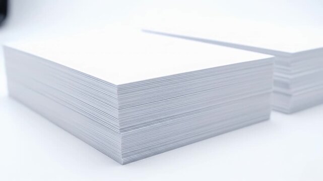 Stack of white blank paper sheets.