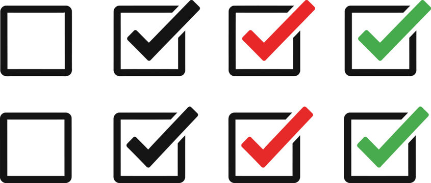 Colorful checkmark icons in checkboxes