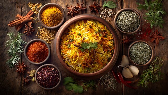 Traditional autumn harvest feast with pumpkin soup and spices.