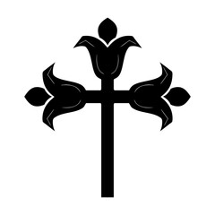 Caucasian Albanian cross. Caucasian Albanian cross with floral lily elements. © Tuhin23