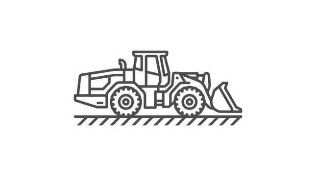 Industrial front end loader machine for heavy excavation.