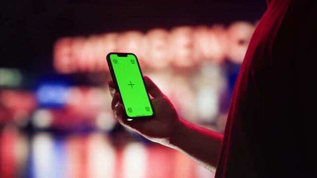 Emergency medical service team on a road, incident, medic using walkie-talkie, transports a patient to the hospital in a rescue vehicle or ambulance. Using phone medical assistance on the