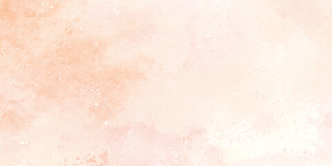 Fototapeta premium Soft peach watercolor background with white specks and subtle texture for design and decoration