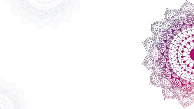 Elegant Colorful Mandala Art Animation Rotating on White Background