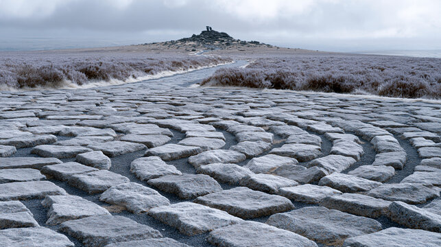 Infrared tonal image of a stone labyrint 1