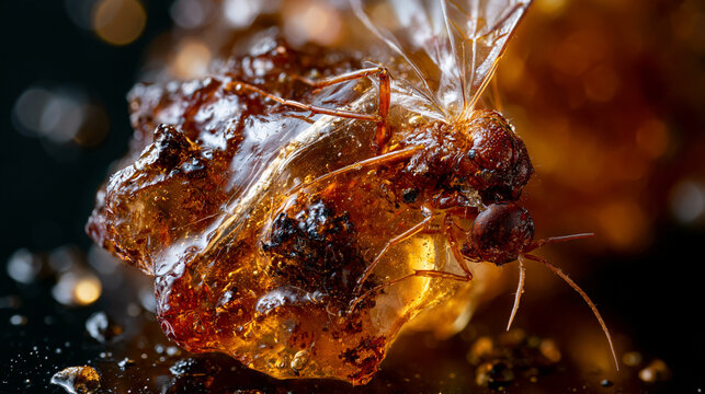 Wet Baltic amber nodule with embedded Eo 1