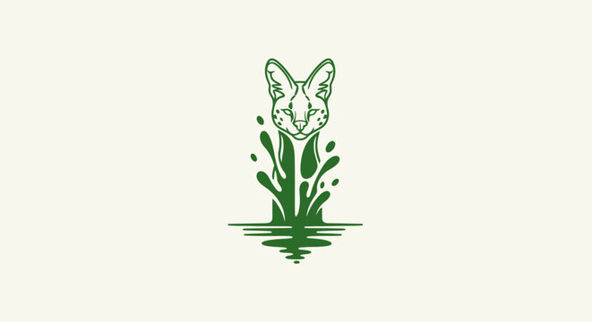 Green butterfly perched on tall grass illustration.