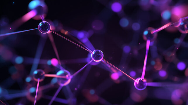 Glowing network nodes connected within an abstract digital communication system
