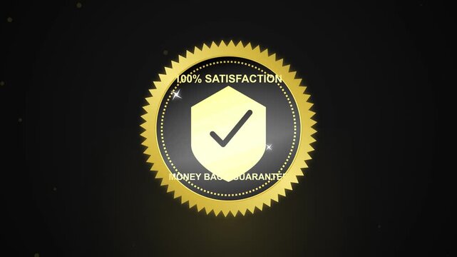 One Hundred Percent Satisfaction Customer Service Badge.