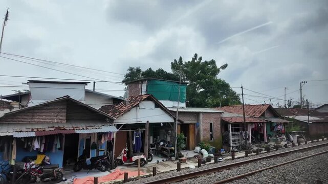 Train ride through landscapes on Java Island