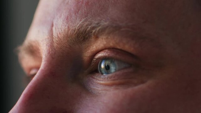 Smiling middle aged man 40 years old standing in office, portrait. Smiling blue eyes office worker, freelancer.