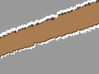 Fototapeta premium Brown paper strip with jagged torn edges displayed diagonally across a clean plain on white background
