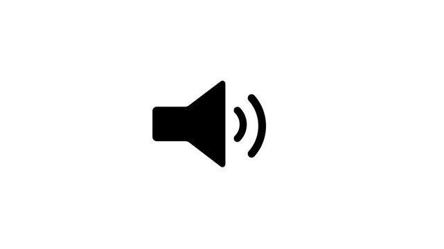 Speaker icon animation. Audio podcast. Animation of speaker volume. speech frequency speaker animation. music bar in microphone icon of Motion graphics concept. 4k