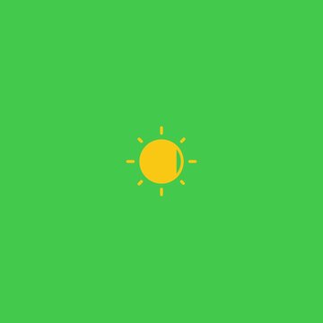sun icon animation video transition on green screen background 