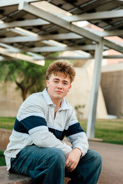 Portrait of a young man sitting
