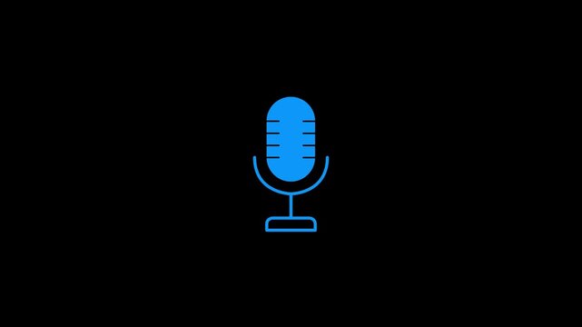 Simple voice assistant sound speaker layout for digital UI video on transparent background. 4k 25fps