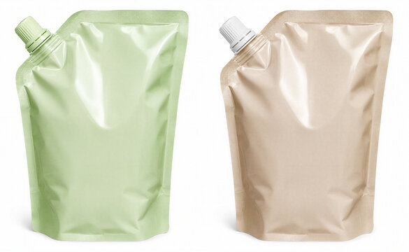 Colored doypacks isolated on white background