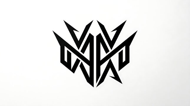 Black stylized metal logo with sharp edges