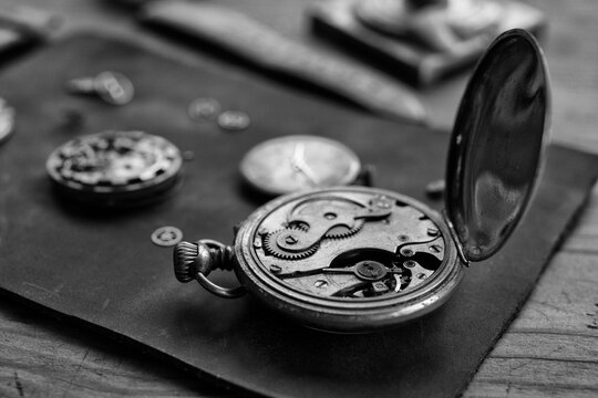 Vintage watchmaker's workshop, watch repair